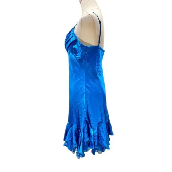 betsey johnson blue silk dress Betsey Johnson Cobalt Blue Silk Dress - Sz 6 - Beautiful Sexy Design!